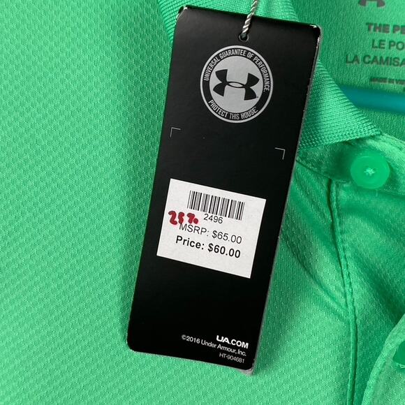 Under Armour Performance Polo Men's 2XL Green Yankee Trace 25th Anniversary New - Picture 5 of 12
